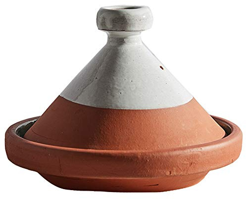 Verve CULTURE Moroccan Tagine Pot, Traditional Ceramic Cooking Pot, Contemporary Style Tangine, Teal, 7 Tall / 10 Diameter
