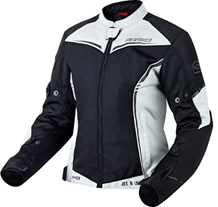 OZONE MOTO Jet II Lady Motorradjacke Damen | Textil | Ellenbogen und Schulterprotektoren Stufe 1 | Mesh Belüftungsplatten | Wasserdichte Membran | Reflektierende Elemente | Größen bis 4XL