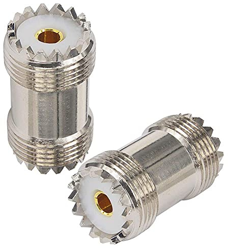 BOOBRIE UHF RF Stecker SO239 auf SO239 Koaxial UHF Buchse auf UHF Buchse Barrel Coax Stecker Adapter UHF Doppel Female Connector Coupler Joiner für CB Ham Radio Antenne SWR Meter 2 Stück
