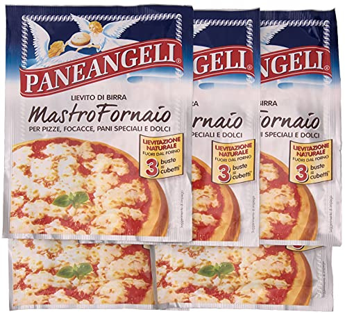 5x Mastro Fornaio Pizzahefe 21g Italienisch für Pizza und Focaccia Trockenhefe Paneangeli (105g)