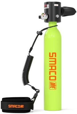 SMACO Tauchflasche 0.5L Mini Tauchflaschen für das Tauchen im Flachen Wasser Kleine Tauchflasche Support Unterwasseratmung für Tauchpraxis Oder Als Ersatzluftflasche