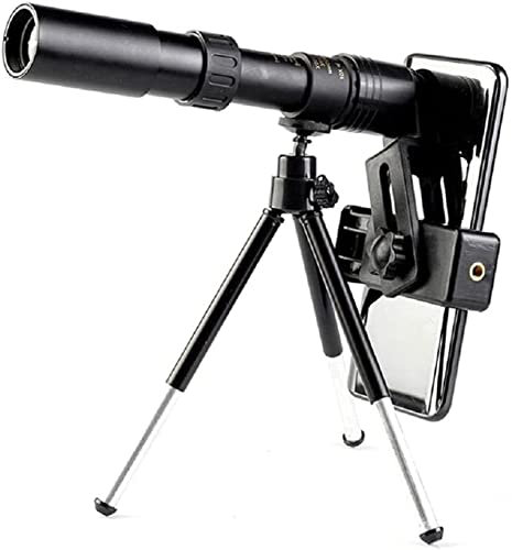 REVAHI 4k 10-300x40mm Super Teleobjetivo Zoom Telescopio monocular con Clip de trípode Accesorios para teléfonos móviles