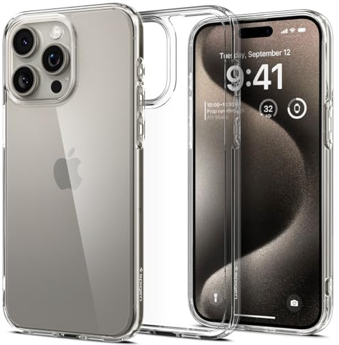 Spigen iPhone 15 Pro Max Hülle Ultra Hybrid -Crystal Clear | Air Cushion Tech, Anti-Yellowing, Militär-Grade Schutz, Spigen Signature Serie