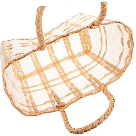 VINTORKY Transparentes Geflochtenes Handtäschchen Hochwertige Damen-clutch Für Hochzeiten Ausflüge Stilvolles Tragbares Design Perfektes Für Mädchen Frauen Jelly Bag