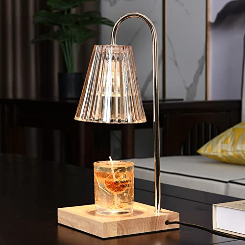 GKXLH Timer & Dimmable Electric Candle Warmer Lamp with 2 Bulbs (Champagne) | Gifts for Women, Gifts for Men, Safety Candle Warmer, Candle Lamp for Jar Candles, Scented Wax Melt Warmer for Home Decor