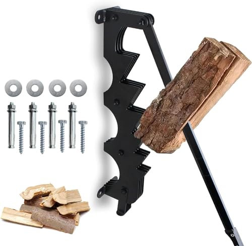 Kcolic Brennholz-Anzündholzspalter, An Der Wand Montierter Manueller Holzspalter, Holzspalter Mit Schrauben, Robustes, Schnell Angetriebenes Holz, Einfacher Und Sicherer Schneider Für Kamin
