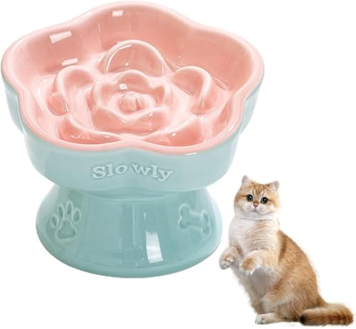 Gamelle en Céramique pour Chats, Bol pour Chat Anti-Vomissements, Réduit Le Vomissements Et Ballonnement pour Chat, Bol de Slow Food pour Animaux de Compagnie Grand