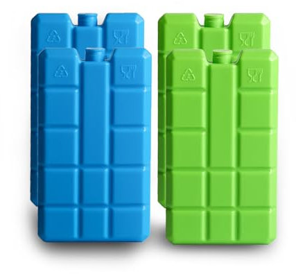 sunVigorous Kühlakkus für kühltasche, Kühlakkus 4/8 Stück à 200 ml, Wiederverwendbarer ultradünner kühlelement, Geeignet für Outdoor, um Lebensmittel frisch zu halten (Bla2 Grün2)
