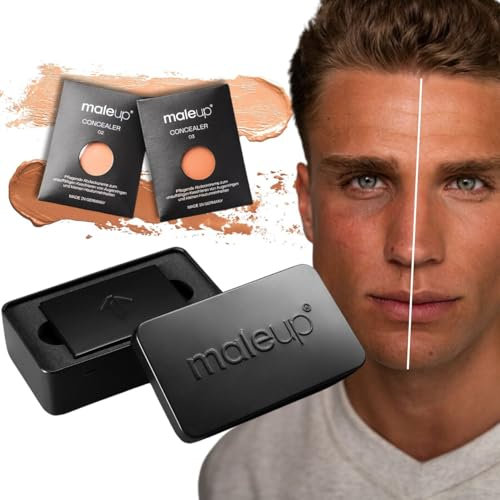 MaleUp Herren Concealer Light – 2er-Set Concealer Augenringe Männer MADE IN GERMANY – Für müde Augen & Hautunebenheiten – pflegend & ergiebig