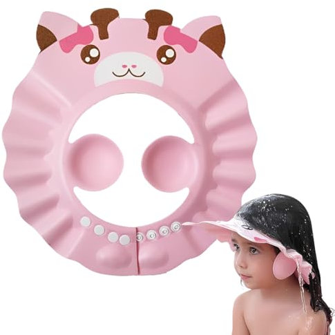 MEXRUMI 1 Stück Kinder Duschhaube Haarewaschen Kinderschutz Shampoo-Badeschutz Weiche Kappenkappe Mütze Wasserdichte Kappe Haarwaschbecher Für Babys Ab 6 Monaten (Rosa)