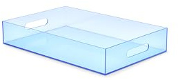 Vassoio decorativo, 25 x 38 cm, azzurro, moderno, infrangibile