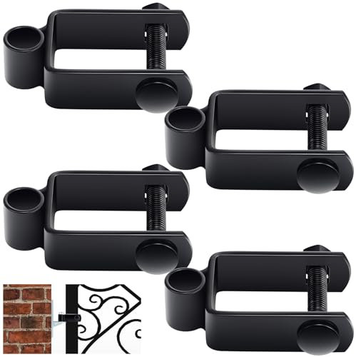 Hicarer 1 1/2 x 1 1/2 Square Female Black Hinge with Nut and Bolt, Gate Hinges Chain Link Fence Post (5/8 Pintle)
