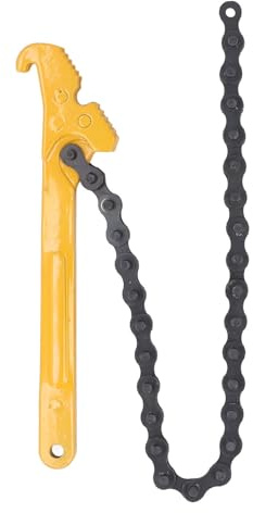 ViaGasaFamido Chiave a Catena Regolabile 460mm Arancione | Chiave per Filtri e Tubi in acciaio Legato Fino a 120Mm e Manico 12 Pollici Resistente e Durevole