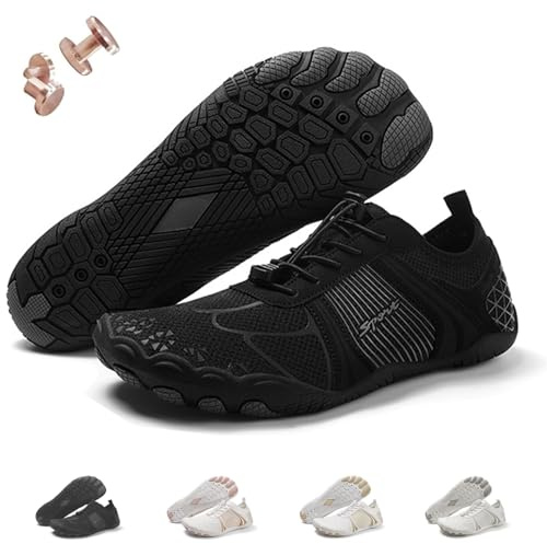 Zapatos de conexión a Tierra con Cobre, Calzado Descalzo de conexión a Tierra, Zapatos de Senderismo Descalzos para Mujer, Suaves y cómodos (A-Black,38)