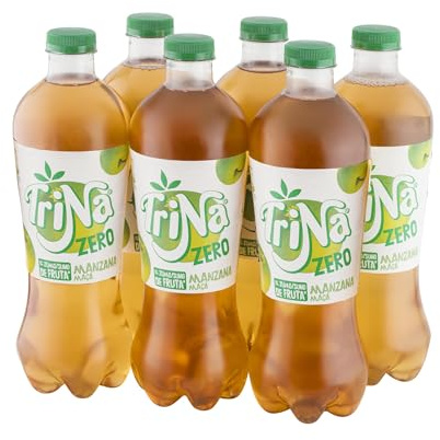 Trina Manzana Zero, Refresco Sin Azúcares añadidos, Bebida sin Gas - Botella, Pack 6 x 1,5 L