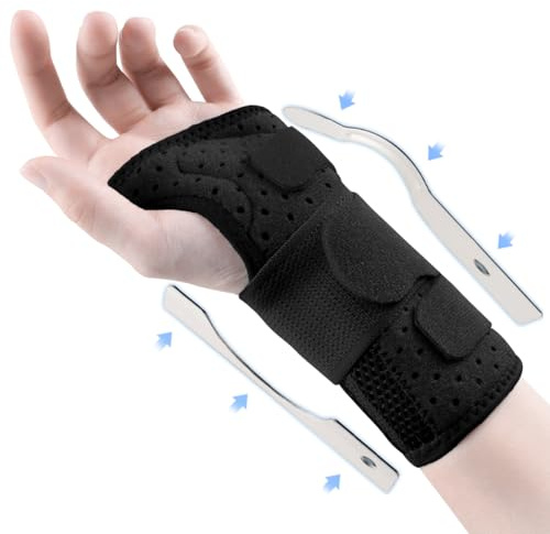 Carpal Tunnel Wrist Brace Night Support with Splints Left Hand, Hand Brace for Arthritis, Tendonitis, Sprain, Injuries, Wrist Pain Relief, Wrist Immobilizer Adjustable Straps and Breathable for Women and Men