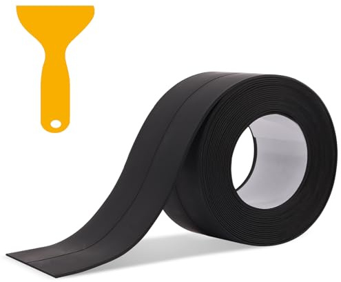 Simple Waterproof Seal Tape for Bathroom Sealant Strip Self Adhesive for Kitchen Sinks, Bathtub, Worktop Edging - Black, 3.8cm x 3.2m, 1 Roll