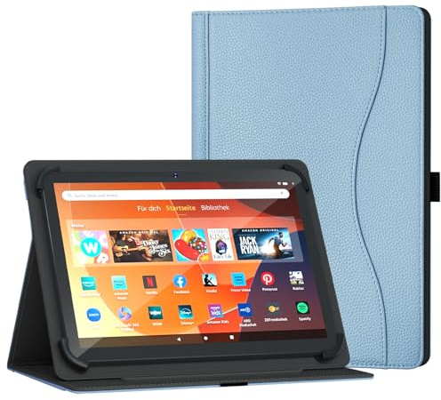 XunyLyee Universelle 10 & 11-Zoll-Tablethülle für Android 15/16 Tablets | Hülle für 9,7-11-Zoll Android Tablets, Ständer mit mehreren Betrachtungswinkeln und Tasche, Himmelblau
