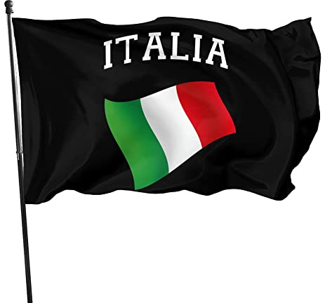 Bandera de Italia, 90 x 150 cm, ideal para decoración de jardín y exteriores.