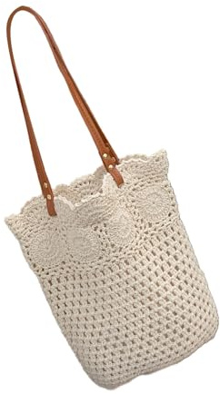 Watreketal Bolso de mano a juego para mujer, bolso de hombro de ganchillo para mujer, axilas de gran capacidad, tejido a mano, para playa, playa, gran capacidad, tejido a mano, De, One Size