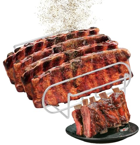 Genérico revbenshållare - BBQ-grill, matlagningsbiffhållare | kolstålgaller för ugn, grill, , utomhus, camping, fest