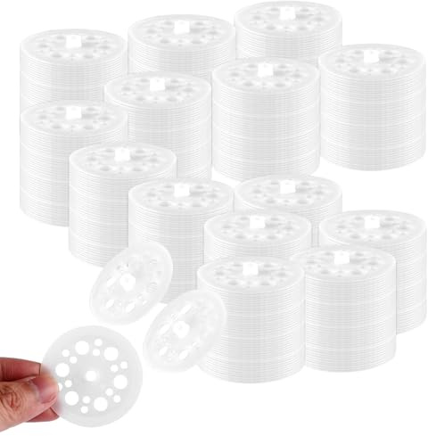 SHUESS 500 Stück Dämmstoffteller 46mm Unterlegscheiben Kunststoff, PP Unterlegplatten Kunststoff für Schaumstoffplatte und Styroporplatten, Scheiben zur Fixierung von Dämmplatten Deckenscheibe Dämmung