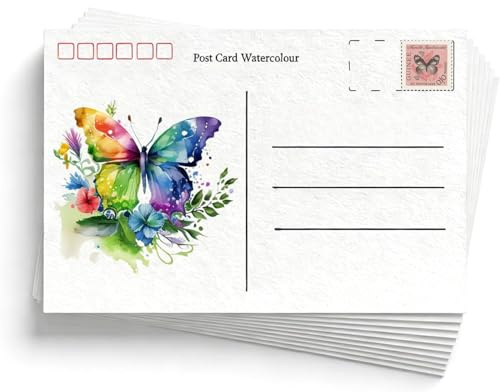 Plstod 50 Stück weiße A6 Blanko Postkarten – 10x15 cm (4x6 Zoll) – Aquarellpapier, kaltgepresst – Zum Selbstgestalten, Basteln, DIY – Für Aquarell, Zeichnen, Schreiben & Karten