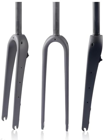 HZXQCVB Fourche Rigide pour Vélo De Route/Gravel 700C Libération Rapide 100mm Frein À Disque Fourche Avant en Fibre De Carbone Tube Droit/Conique 1-1/8''(Matte Black,1-1/8'')