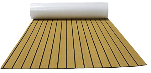 Foglio per pavimentazione barca in schiuma EVA Tappetino per pavimentazione autoadesivo antiscivolo in finto teak Tappetino marino per piscina, barca, yacht, giardino Foglio per pavimentazione barca