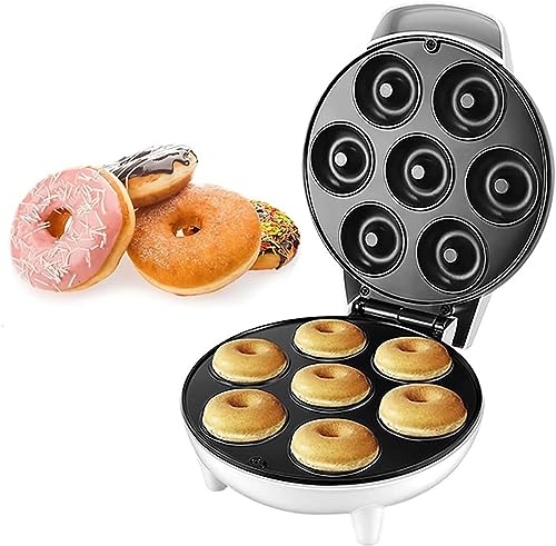 AYCDL 1200W Electric Doughnut Maker, Nonstick Surfaces, Makes 7 DoughnutsAutomatic Pancake Doughnut Makers, Donut Fryer for Business Bakery