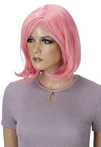 CAISHA Perücke Bob Wig Cosplay Fasching Halloween Rosa SH032l