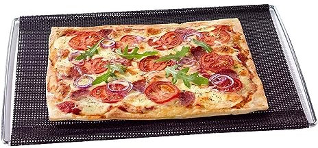 Teglia forno rettangolare antiaderente ed estentibile da 41 a 49 cm | Teglie da forno pizza e pietanze flessibile | Alternativa a pirofila da forno
