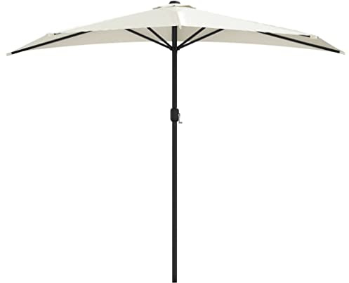 vidaXL Sonnenschirm mit Alu-Mast Halbrund Gartenschirm Terrassenschirm Balkon