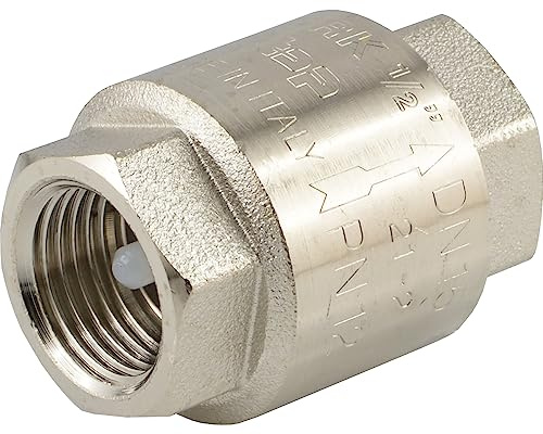 Fittingteile - Rückschlagventil Messing vernickelt bis 12 bar für Druckluft Wasser Mineralöle Vakuum (Messing vernickelt: G 1/2)