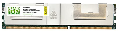 NEMIX RAM - Memoria RAM de 32 GB para Samsung M386B4G70DM0-YK0 DDR3-1600 ECC LRDIMM 4Rx4