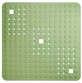 WohnDirect Duschmatta grön/kvadratisk: 60 x 60 cm - mycket halkfri och mycket robust - halkfri matta för dusch eller badkar - tvättbar vid 60 °C