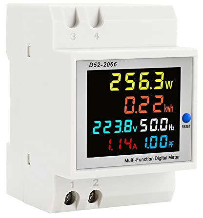 Digital Single Phase Energy Meter Tester Electricity Usage Monitor AC 110V 40V~300V 100A Ampermeter Power Voltmeter Ammeter Voltage Amps Watt Kwh Frequency Power Factor Meter Multimeter (Built-in CT)