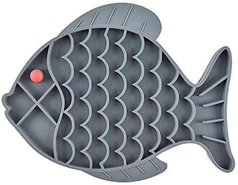 Hwtcjx Ciotola per Cani Anti Ingozzamento, Ciotola Cane per Lenta Assunzione del Cibo per Animali Domestici, Slow-Eating Bowl per Cani e Gatti (19 x 24,5cm, grigio)