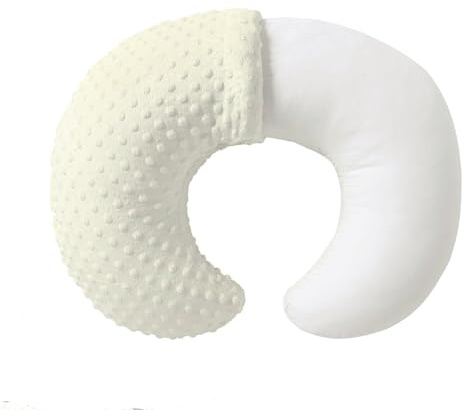 QUENESS Almohada y posicionador de lactancia, lactancia materna, alimentación con biberón, soporte para sentarse al bebé con funda ultrasuave extraíble, soporte para el tiempo de barriga para bebés
