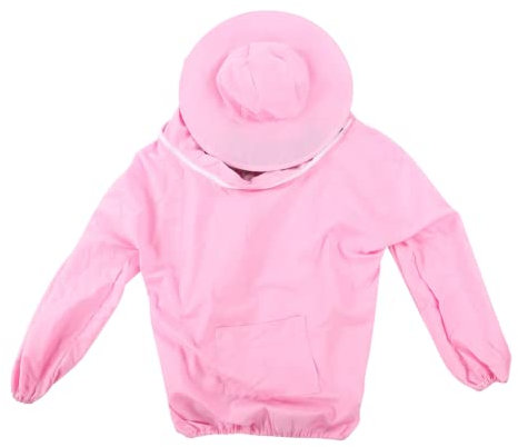 Atmungsaktive High-Definition-Schleier-Imkerjacke, Imkeranzug, kommerzieller Imker für Anfänger und erwachsene Bienenzüchter im Hinterhof(Rosa)