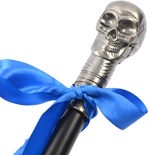 CAZARU Totenkopf-Gehstock, Vintage Kostüm-Schädel-Gehstöcke für Männer, Halloween-Dekorationsstöcke Familie