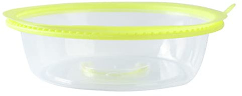 Tissting Mikrowellen Abdeckung mit Griff, 200 x 55 mm Rund Wiederverwendbar Kunststoff Faltbarer Mikrowellenhaube 2 in 1 Mikrowellendeckel Futterteller Deckel Spritzschutz(Gelb)