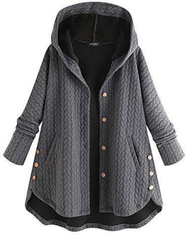 Cardigans For Women Uk Plus Size Plush Thick Bathrobe Fleece Loose Casual Pajamas Pockets Button Thermal Nightswear Long Sleeve Hooded Nightgown Velvet Sleepwear Winter Warm Jackets Coats