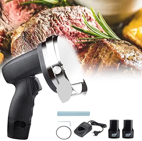 Couteau à Kebab électrique Shawarma Doner 80 W, trancheur de Kebab électrique portatif, Couteaux à découper électriques Portables, trancheuses de Viande de Kebab, épaisseur réglable de 0 à 8 mm, cor