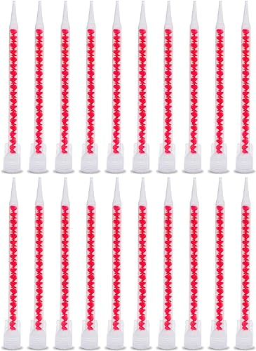 20PCS Epoxy Mixing Nozzle, Barrel Mixing Nozzle, Mixed Adhesive Nozzle for Beauty Sewing, Suitable for 200ml and 400ml Dual Cartridges