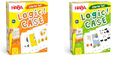 HABA Logic! CASE Starter Set 4+, Logikspiel für Kinder ab 4 Jahren, Reisespiel, 306118 & Logic! CASE Starter Set 5+, Logikspiel für Kinder ab 4 Jahren, Reisespiel, 306118