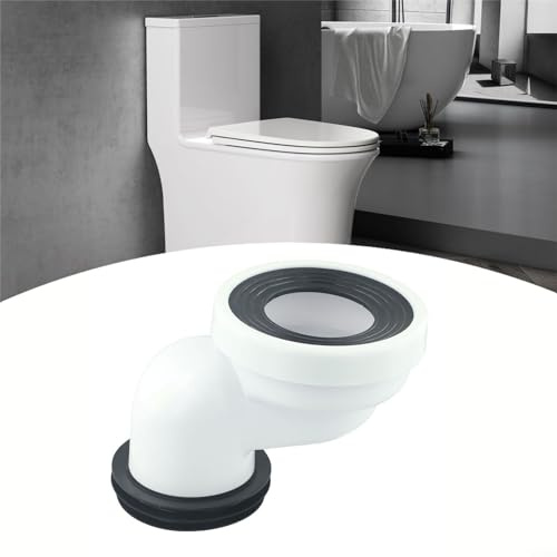 Conjunto de Conexión para Inodoro, Diseño Recto o Excéntrico, Tubo de Conexión para Plato de Inodoro, Conector de PVC para Inodoro (10 cm)
