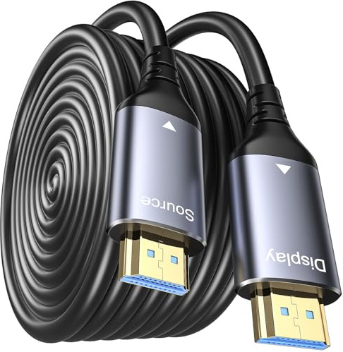 WTPGTI Câble HDMI 8K Fibre Optique 70m, HDMI 2.1 Ultra Haute Vitesse 48Gbps, Prise en Charge 8K@60Hz, 4K@120Hz, HDR Dynamique, eARC, HDCP 2.2/2.3, Compatible avec PS6, Xbox, TV, Projecteur, Moniteur
