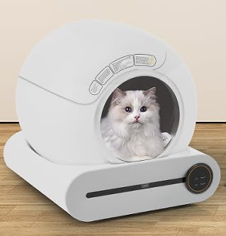 Merax Selbstreinigende Katzentoilette mit APP-Kontrolle 65L Leise Adaptive Automatische Katzentoilette Elektrisches Katzenklo Robuster einfach zu reinigen für mehrere Katzen