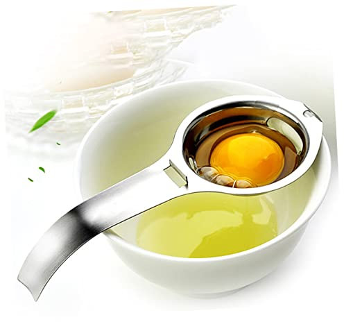 Hoement 3pcs Stainless Steel Egg Separator Yolk White Divider Kitchen Gadget with Handle for Cooking and Baking